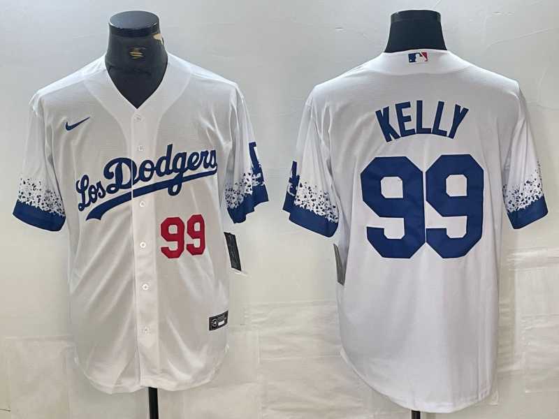 Men's Los Angeles Dodgers #99 Joe Kelly Number White 2021 City Connect Cool Base Stitched Jersey,We sell and wholesale Men's Los Angeles Dodgers #99 Joe Kelly Number White 2021 City Connect Cool Base Stitched Jersey on line form chian!